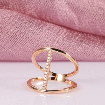 New Fashion Design Filled 14K Rose Gold AAA Zircon Diamonds Statement Jewellery Rings For Women - Party Ring